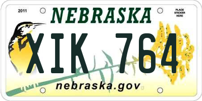 NE license plate XIK764