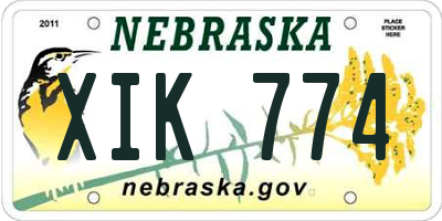 NE license plate XIK774