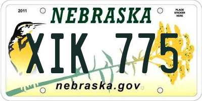 NE license plate XIK775