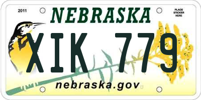 NE license plate XIK779