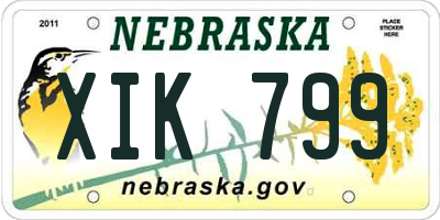 NE license plate XIK799