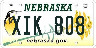 NE license plate XIK808