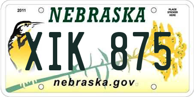 NE license plate XIK875
