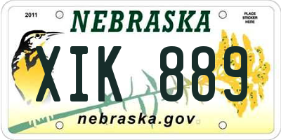 NE license plate XIK889