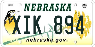 NE license plate XIK894