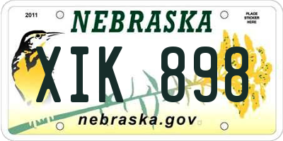 NE license plate XIK898