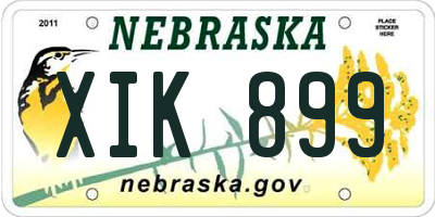 NE license plate XIK899