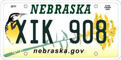 NE license plate XIK908