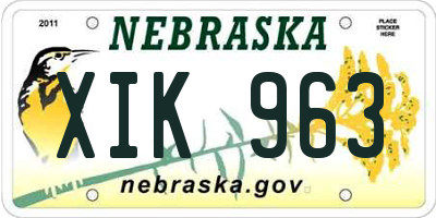 NE license plate XIK963