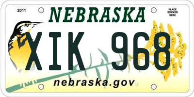 NE license plate XIK968