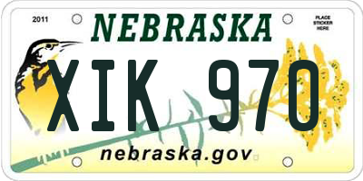 NE license plate XIK970