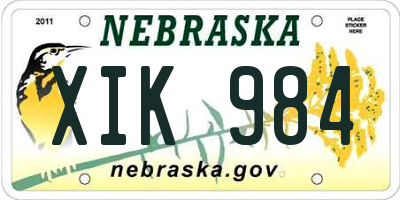 NE license plate XIK984