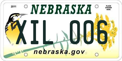 NE license plate XIL006