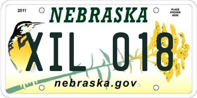 NE license plate XIL018