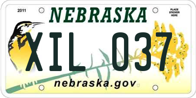 NE license plate XIL037