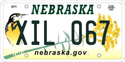 NE license plate XIL067