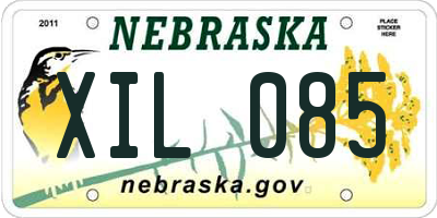 NE license plate XIL085
