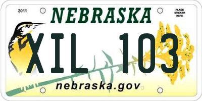 NE license plate XIL103