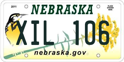 NE license plate XIL106