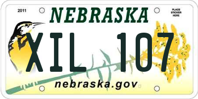 NE license plate XIL107