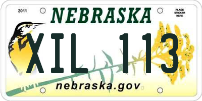 NE license plate XIL113