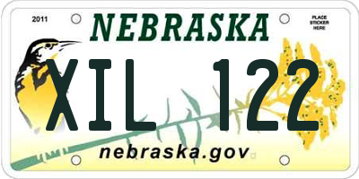 NE license plate XIL122