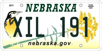 NE license plate XIL191