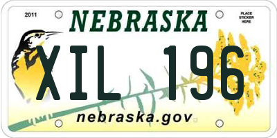 NE license plate XIL196