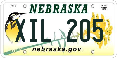 NE license plate XIL205