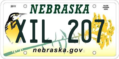 NE license plate XIL207