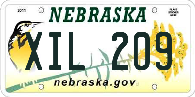 NE license plate XIL209