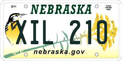 NE license plate XIL210