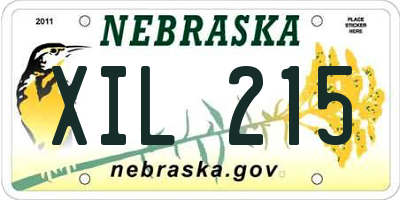 NE license plate XIL215