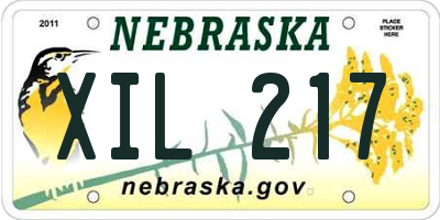 NE license plate XIL217