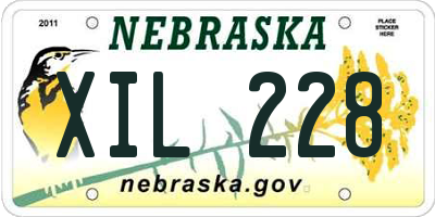 NE license plate XIL228