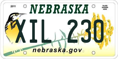 NE license plate XIL230