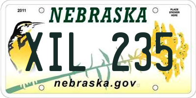 NE license plate XIL235