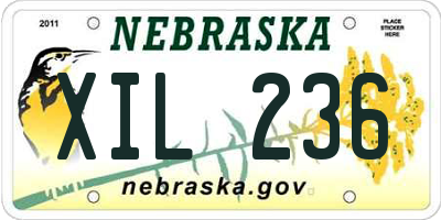 NE license plate XIL236