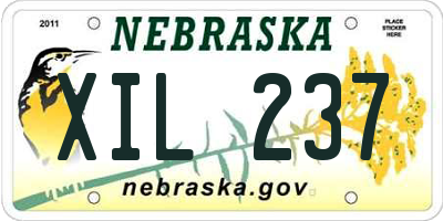 NE license plate XIL237