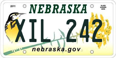 NE license plate XIL242