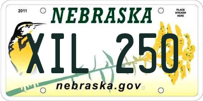 NE license plate XIL250