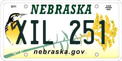 NE license plate XIL251
