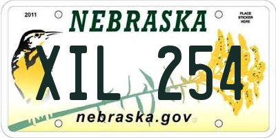 NE license plate XIL254