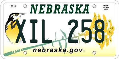 NE license plate XIL258