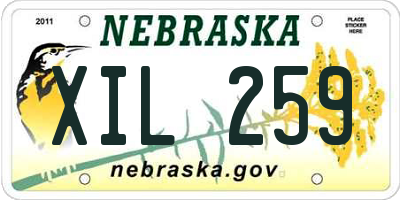 NE license plate XIL259