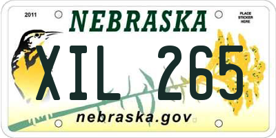 NE license plate XIL265