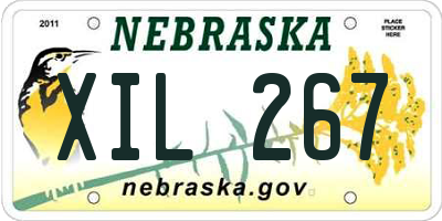NE license plate XIL267