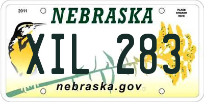 NE license plate XIL283