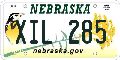 NE license plate XIL285