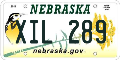 NE license plate XIL289
